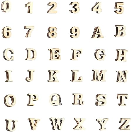 Amazon Com Satinior 124 Pieces Totally Wooden Capital Letter Wood Lower Case Letters Wooden Numbers For Arts Crafts Diy Decoration Displays