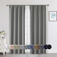 Vista 20 de Cortinas opacas para dormitorio, sala de estar, juego de 2 paneles de 54 pulgadas de largo, cortinas de oscurecimiento de habitación con aislamiento