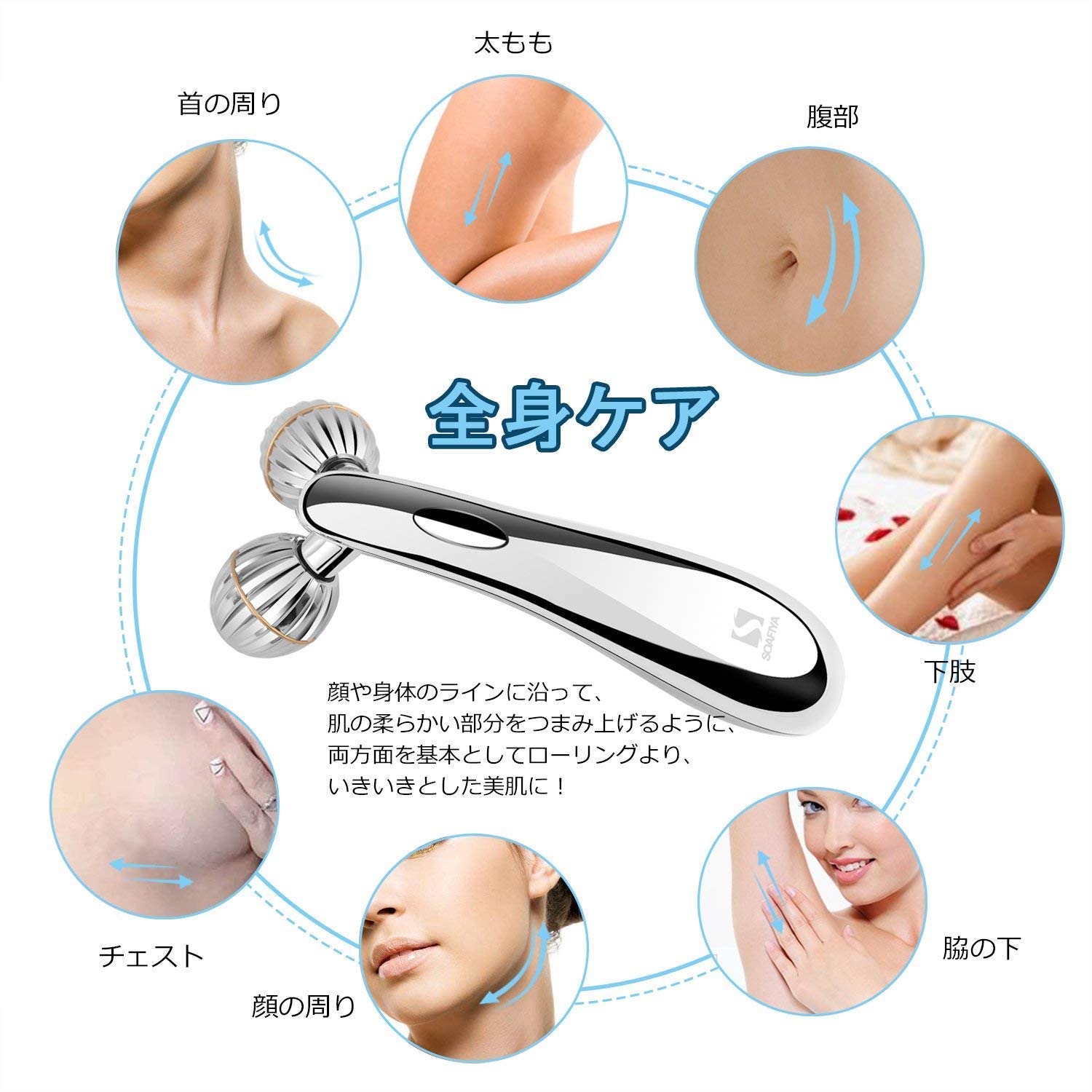 Amazon | Y字美容ローラー マッサージローラー フェイス＆ボディ