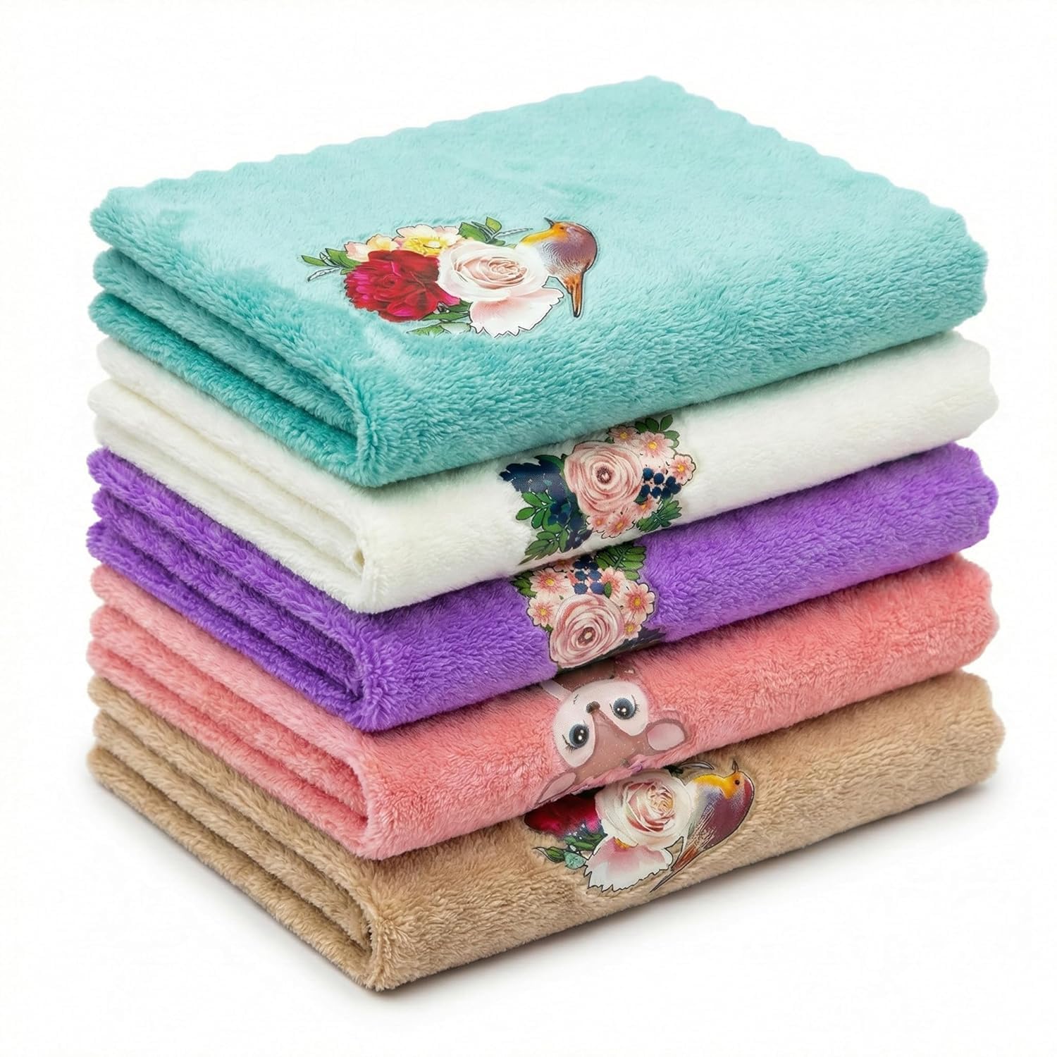 Girls Handkerchief for School - Pure Cotton Handkerchief for Daily Use - Cute Hanky for Girls with Vintage Floral Print and Soft Rolled Edges-image-16