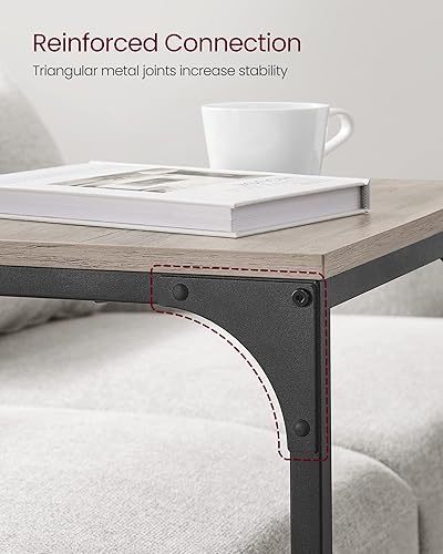 Miniatura 9 de VASAGLE Juego de 2 mesas auxiliares en forma de C, mesa auxiliar pequeña para sofá, mesa de sofá con marco de metal para sala de estar, dormitorio,