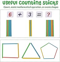 Vista 5 de Ábaco de Madera para Matemáticas de Niños, Juguete Educativo de Conteo con Palos de Contar y Tarjetas de Números y Alfabeto, Juguetes de Aprendizaje