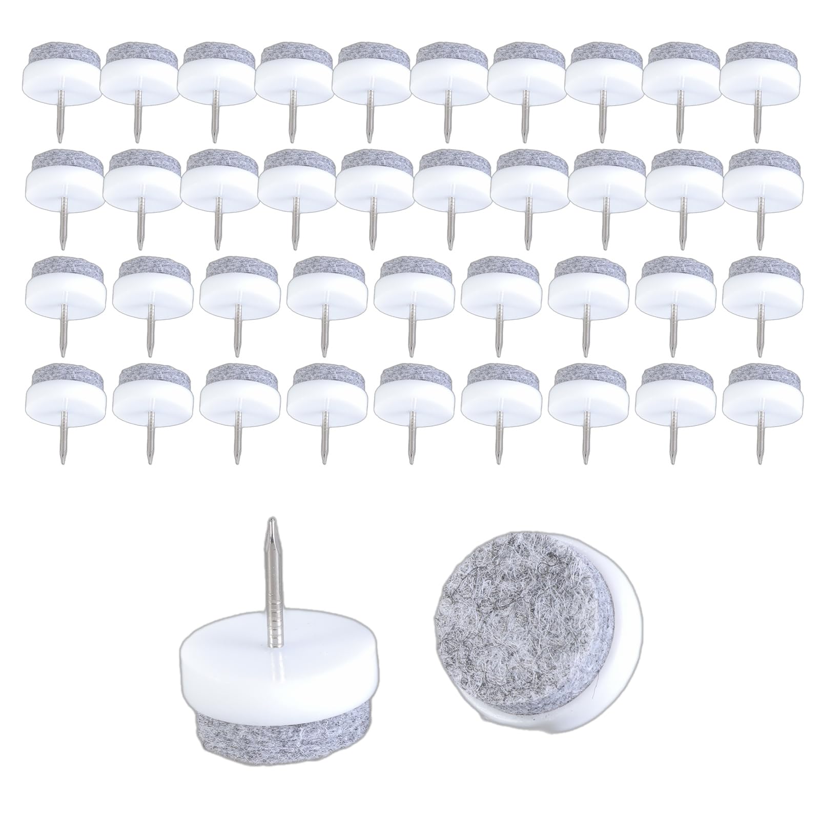 Tsophreniq White 50Pieces Sturdy Felt Chair Glides Protective For Floor Protective Without Slip And Metal Materials 22Mm Diameter Abs Furniture Pad