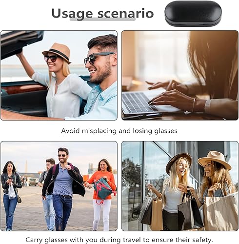 Miniatura 6 de Funda para lentes de contacto 2 en 1 y funda para lentes, diseño de doble cara de doble cara, soporte de viaje para anteojos portátiles de doble