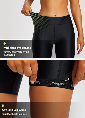 Miniatura 7 de BALEAF Pantalones cortos de ciclismo acolchados 4D para mujer, ropa interior de ciclismo con bolsillos UPF50+