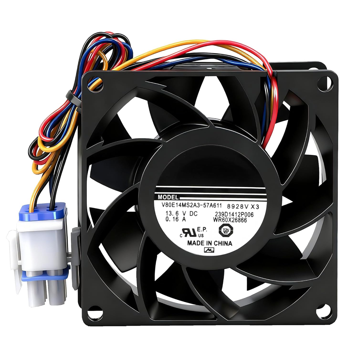 Upgraded WR60X26866 Refrigerator Evaporator Fan Motor Compatible with GE Refrigrator, Replace WR60X26033 WR60X10356 V80E14MS2A3-57A611 WR60X10341 WR60X26030 WR60X10357 AP6278228