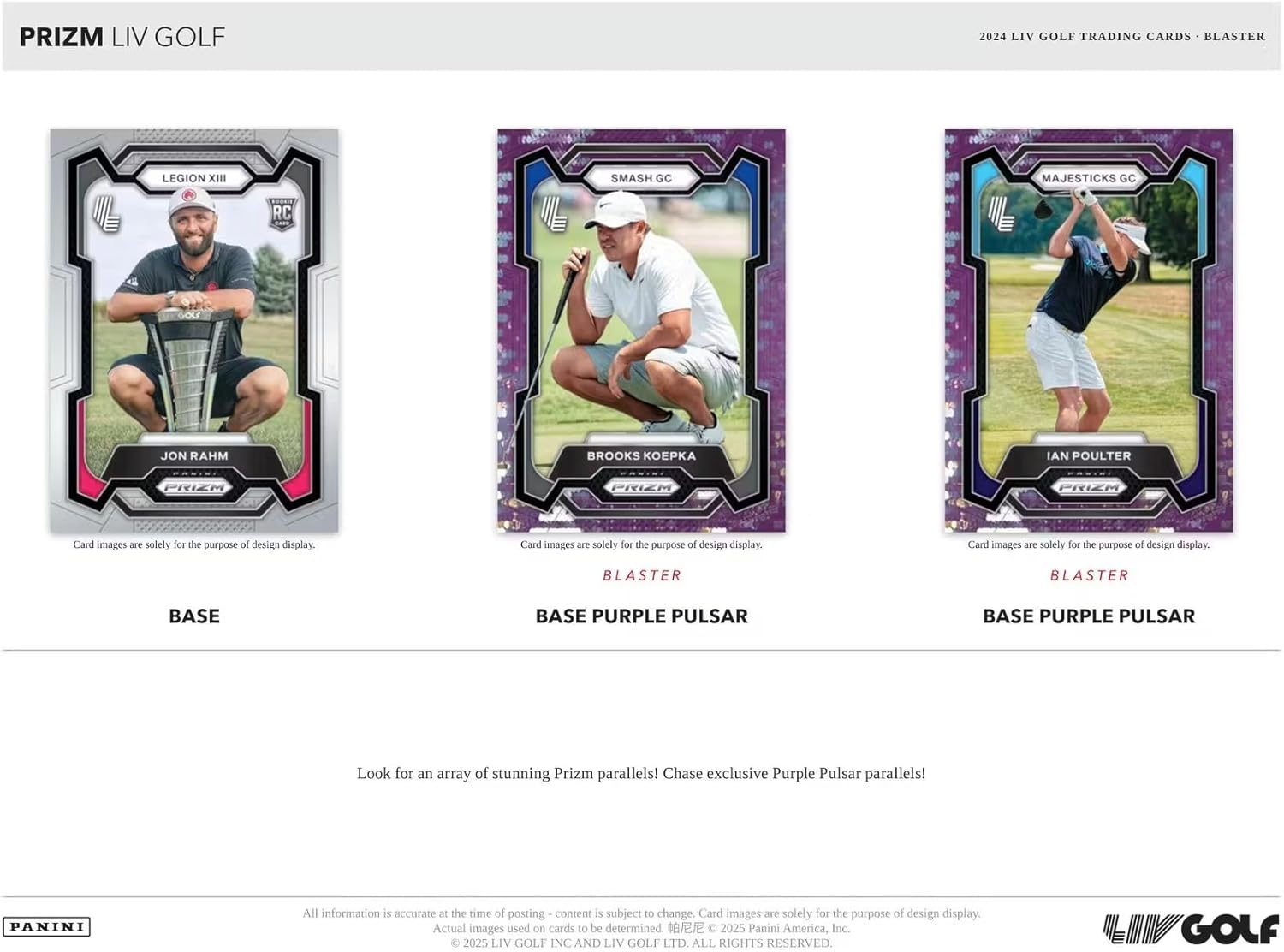 2024 Panini Prizm LIV Golf 6-Pack Blaster Box Debut Edition (Exclusive Purple Pulsar Parallels)