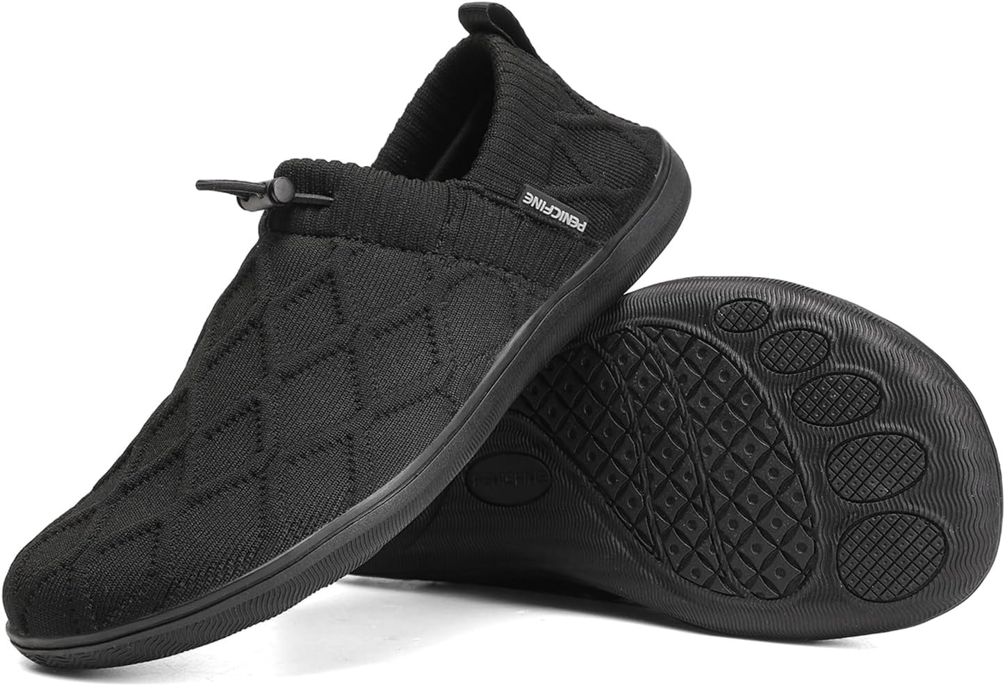 Women's/Men's Wide Barefoot Shoes,Minimalist Style Casual Shoes,Zero Drop Outdoor Walking Shoes,Breathable Upper Comfortable InteriorSuitable for Indoor and Outdoor Sports Black38