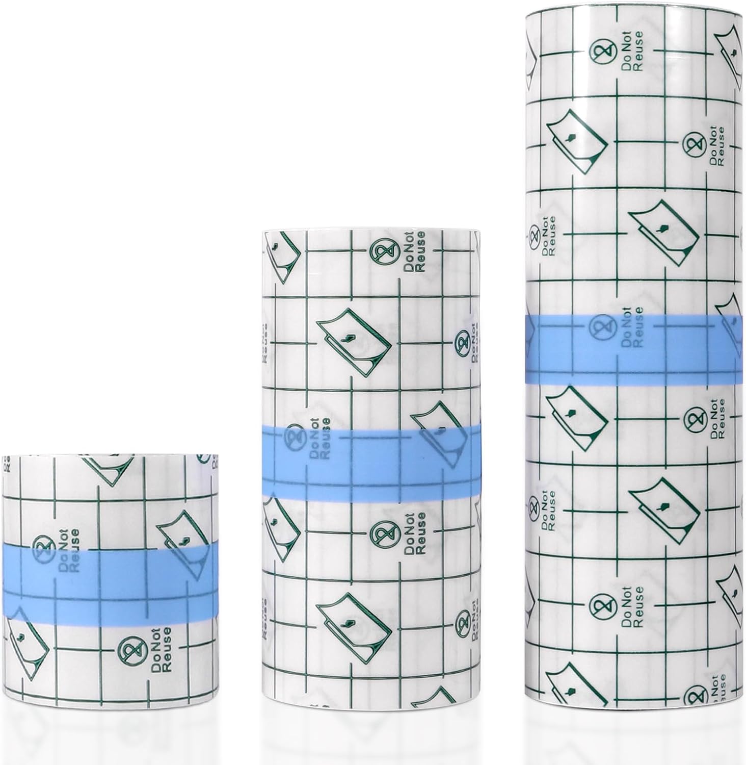 3 Rolls Transparent Waterproof Bandages Film Dressing Clear Adhesive Dressing Tape, Post Surgical Shower Shield for Tattoos Swimming 3 Sizes (2 Inch, 4 Inch, 6 Inch)