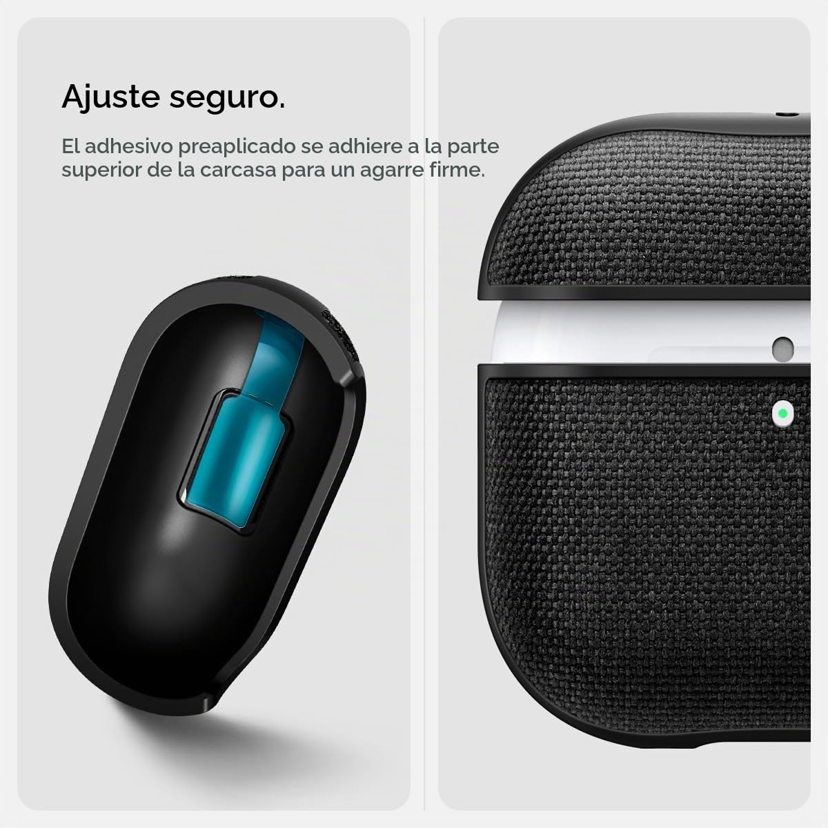 Spigen Funda Urban Fit para Airpods 4 | Funda de PC revestida de nylon con mosquetón metálico para una portabilidad sin arañazos en modelos 2024 - Negro