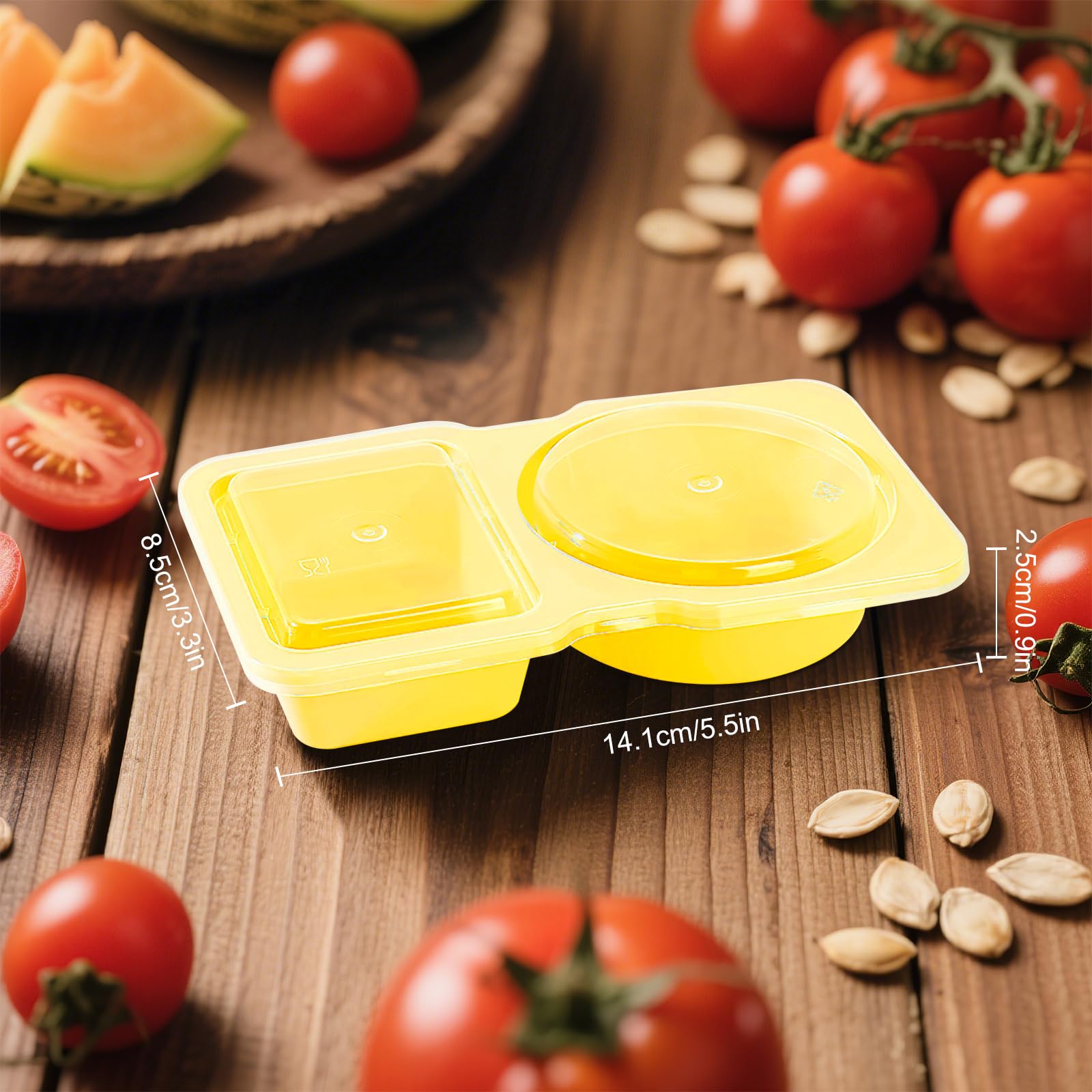 Woobroo 40 Pack Double Compartment Condiment Containers Reusable Snack Containers With Lids - Image 2