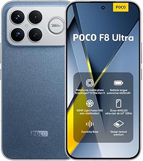 XIAOMI POCO F8 Ultra, Smartphone 16+512 Go, écran AMOLED 6,9