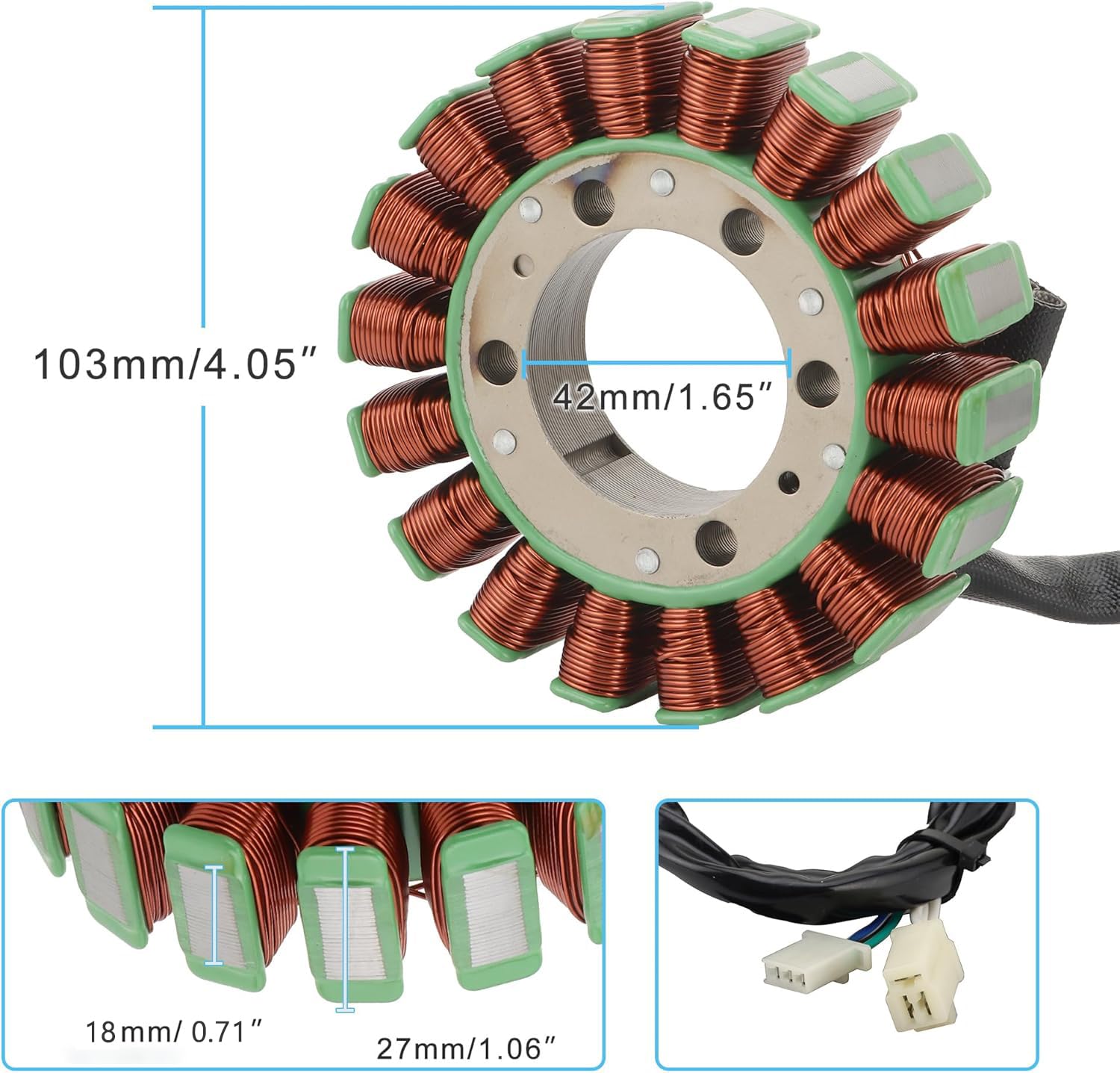 Stator Allumage 18 Bobines 6 Fils Compatible avec XV250 Virago XV250 VStar OEM 3DM-81410-00-00