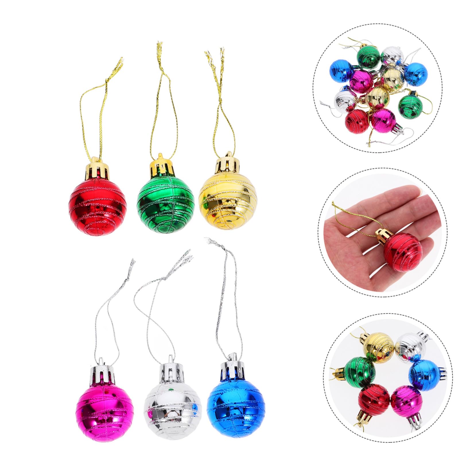 12stücke Hänge-Ornamente Für Weihnachtsbaum Kugelform Hänge-Dekoration Für Innenraum Weihnachtsbaum-Dekoration Party-Dekorationen