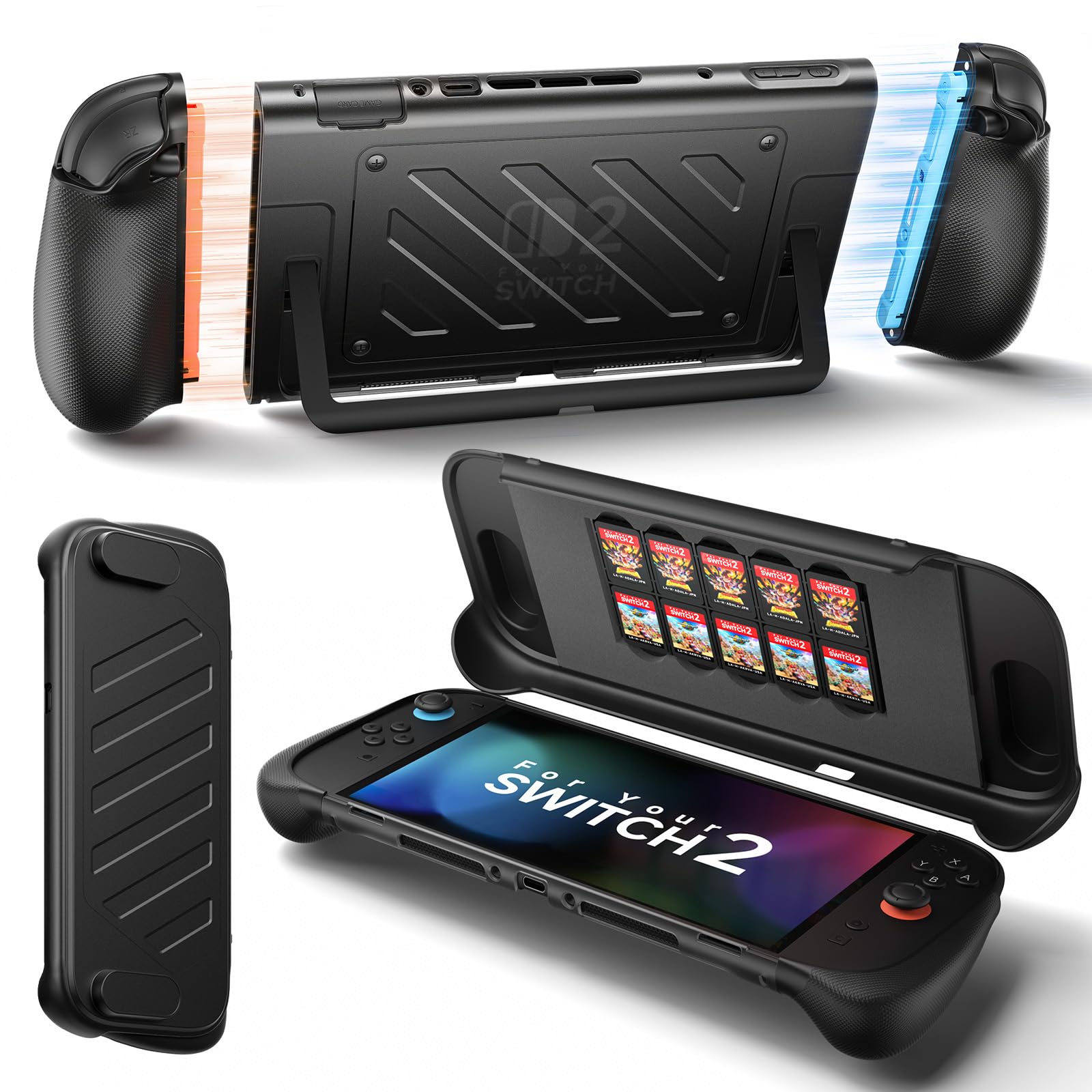 Amazon.com: JSAUX Protective Case for Switch 2, Split Grip Case