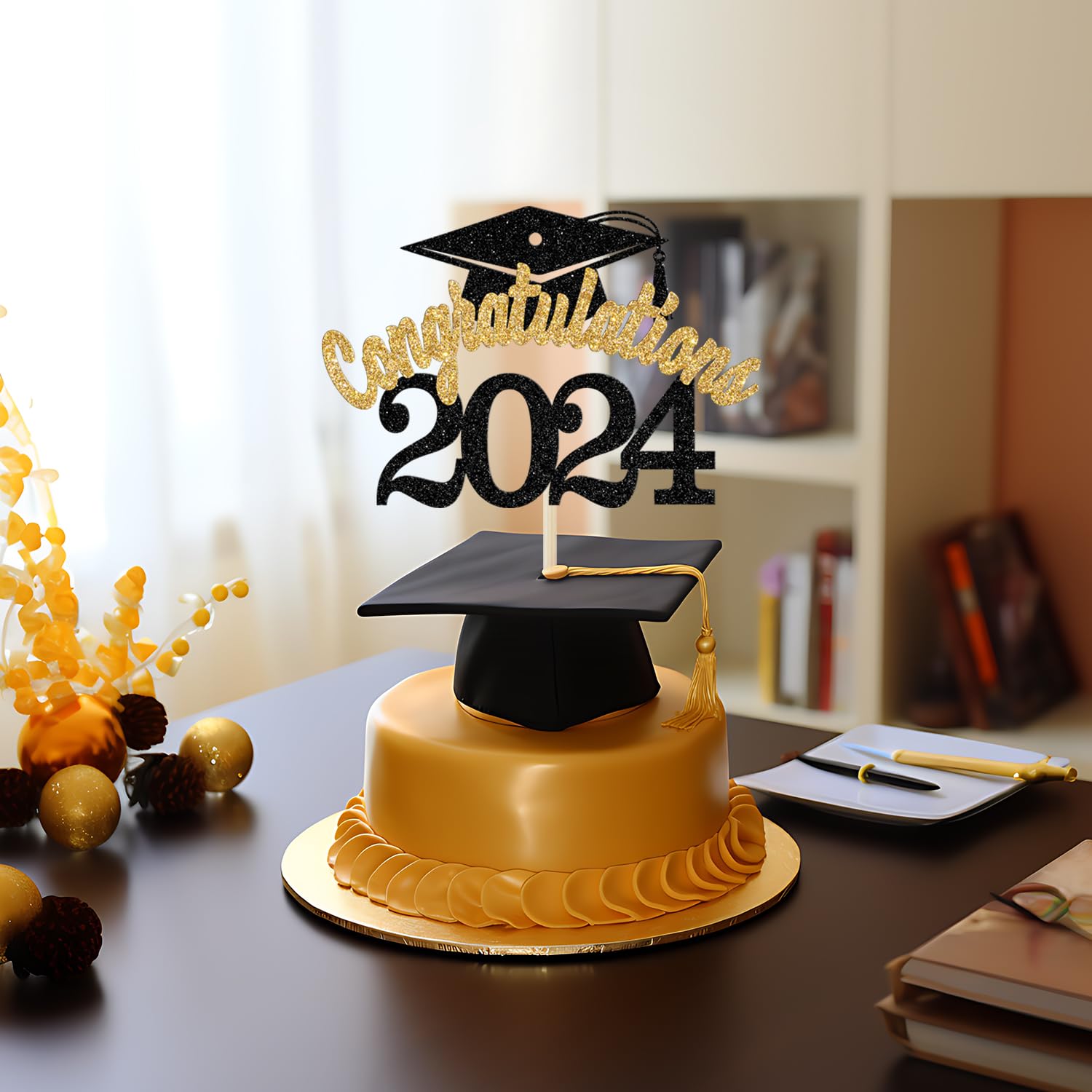 She Believed She Could So She Did - Graduation Cake Topper For Girls (2024), Congrats Grad Party Decoration