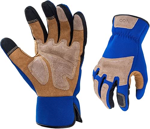 Vgo... 1-Pair Gardening Gloves Men, Safety Work Gloves, Puncture-proof, Thornproof,
