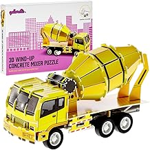 qollorette Jouet a Remonter Puzzle 3D Engins de Chantier Jouet Betonniere Jeux Construction Enfant - Mini Maquette Véhicules pour Enfants Activites Manuelles