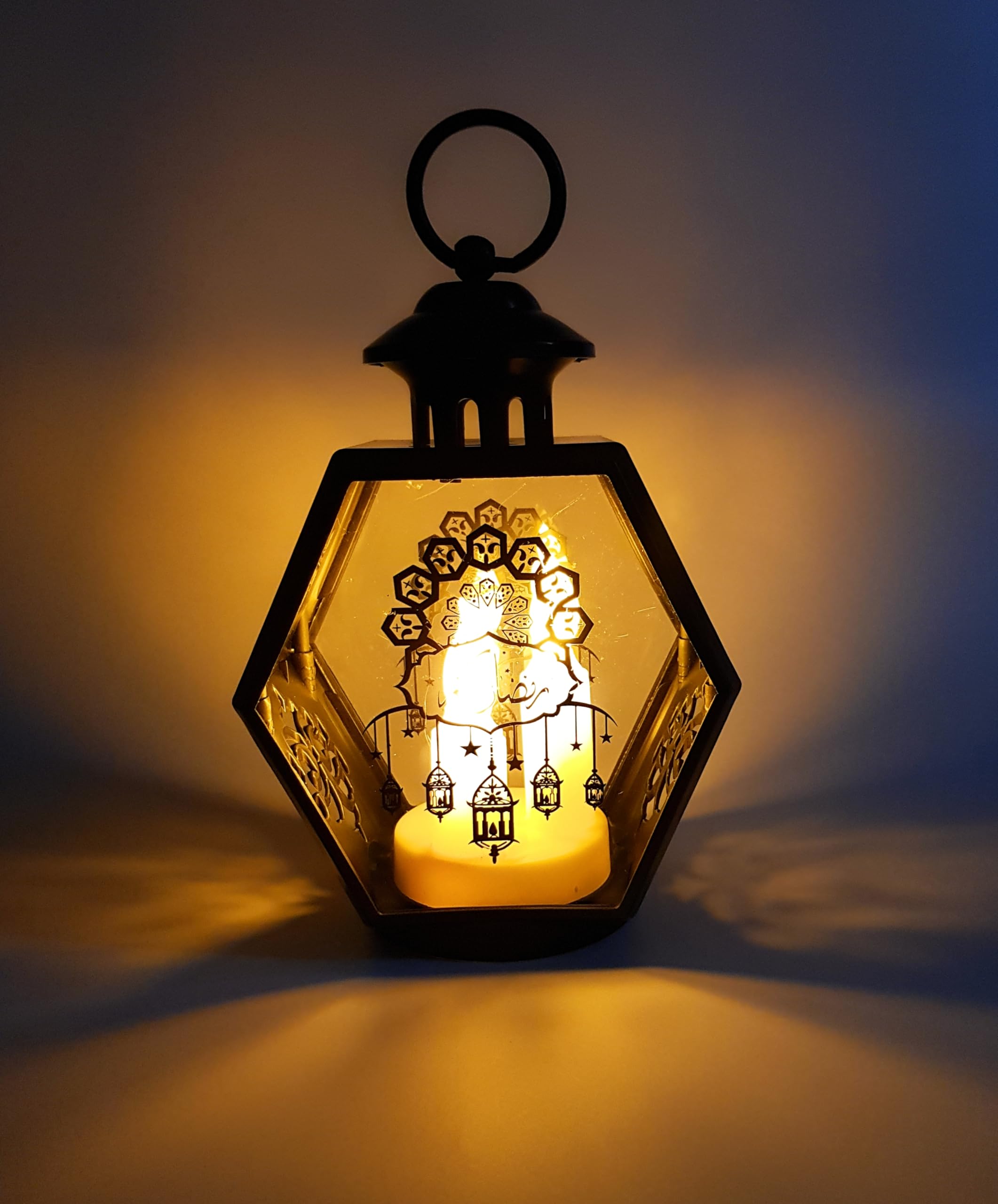 MOONCEE Lantern Ramadan Decorations Lights With 3 Led Candles Ramadan Lights Eid Mubarak Ramadan Lantern for Bedroom Home Decoration Ramadan Lights Outdoor Hanging for Wall Window
