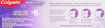 Colgate Maksimum Anti Çürük Şeker Asidi Dengeleyici Diş Macunu 75 ml