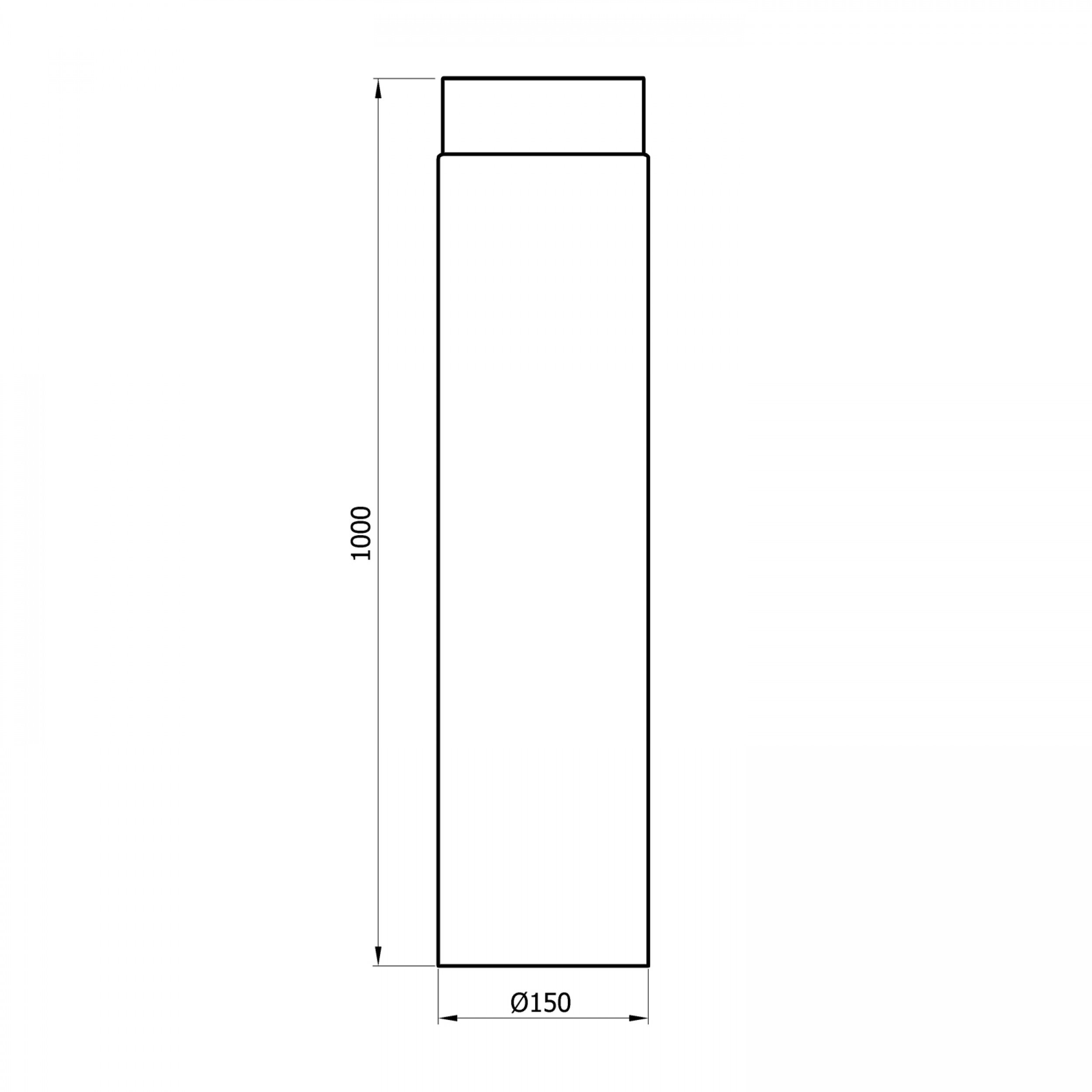 Raik sH 002–150 rauchrohr/gg-tuyau de cheminée de 150 mm à 1000 mm, gris