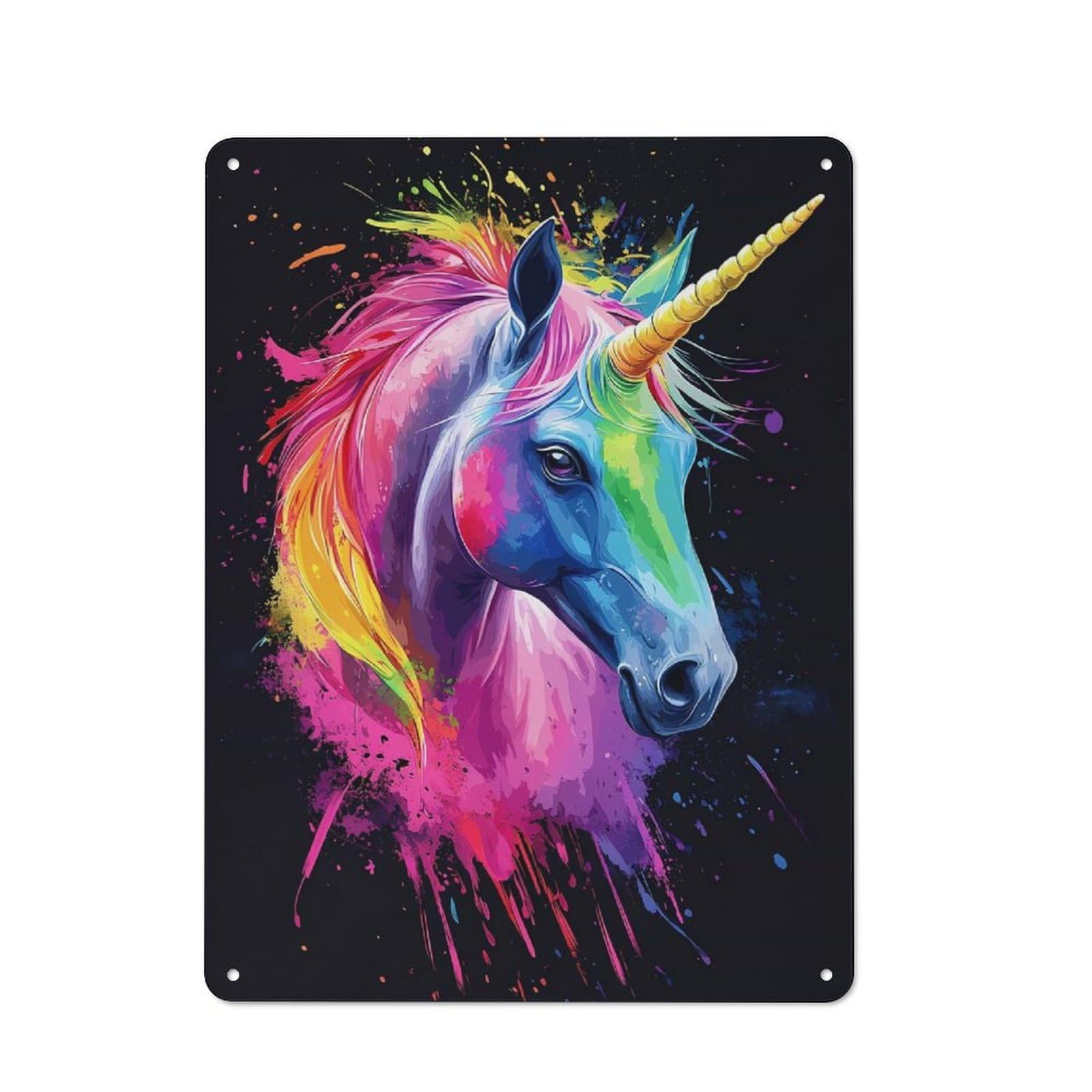 For Café Or Restaurant, Rainbow Unicorn Vintage Metal Sign 40x30cm, for Vintage Wall Decor Fans, for Cafés, Pubs And Restaurants