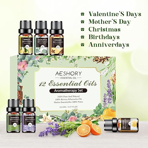 Miniatura 7 de Juego de aceites esenciales  12 piezas de aceite esencial de aromaterapia kit para difusor, humidificador, aromaterapia, masaje, jabón, fabricación