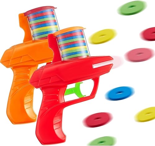 Vista 18 de Sumind Lanzador de discos de espuma de 2 piezas con cremallera Shooter Disparador de discos (naranja, verde)