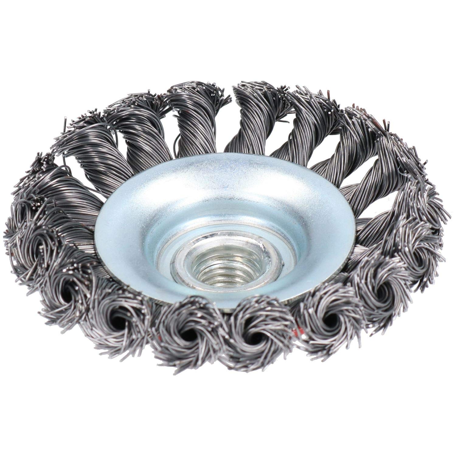 Cepillo de Alambre Metalico Hilo Acero Biselado de 4 pulgadas para Eliminar la Oxidación de la Pintura para Amoladoras Angulares de 4 – 1/2 pulgadas, 36 piezas