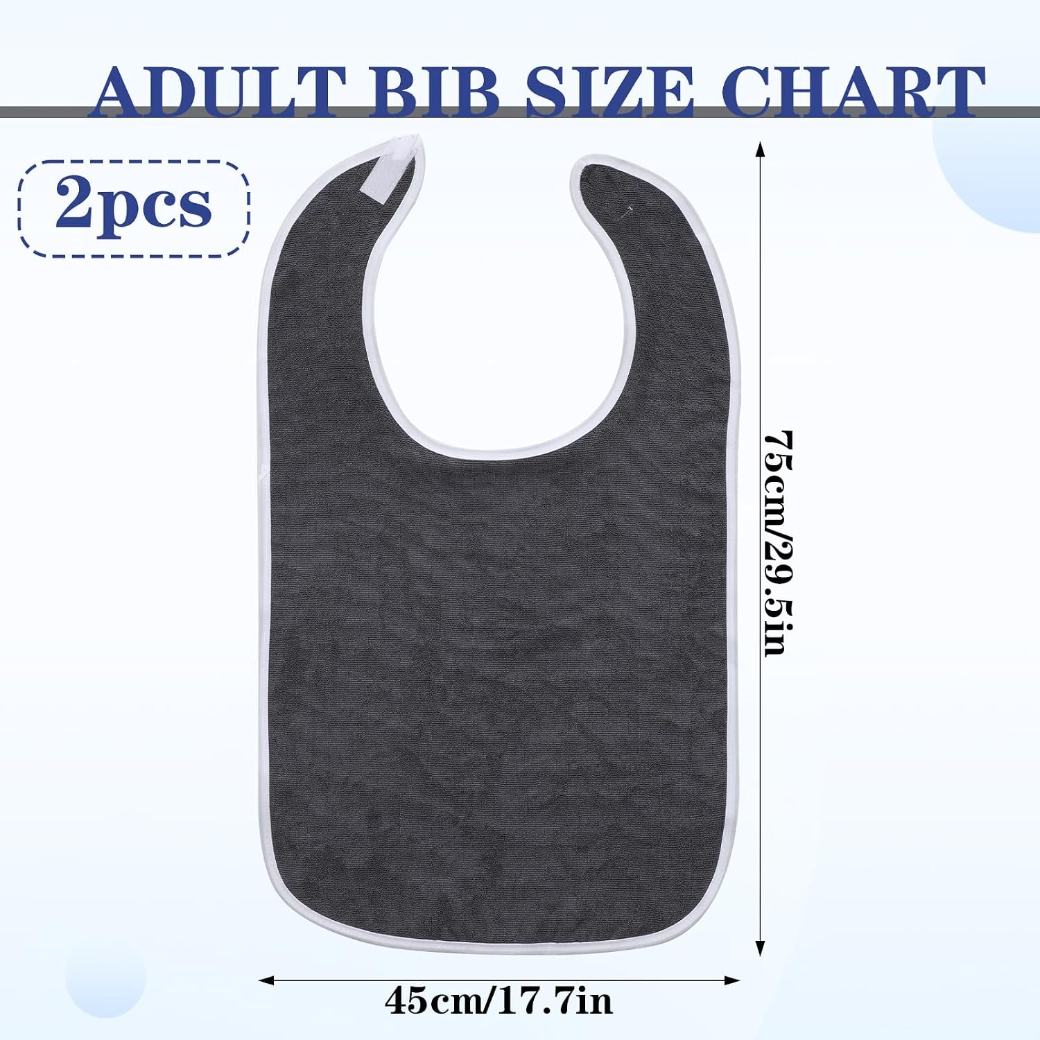 2 Pack Adult Bibs For Men Women Reusable Terry Cloth Bibs For Adults Towel Bib For Senior Citizens