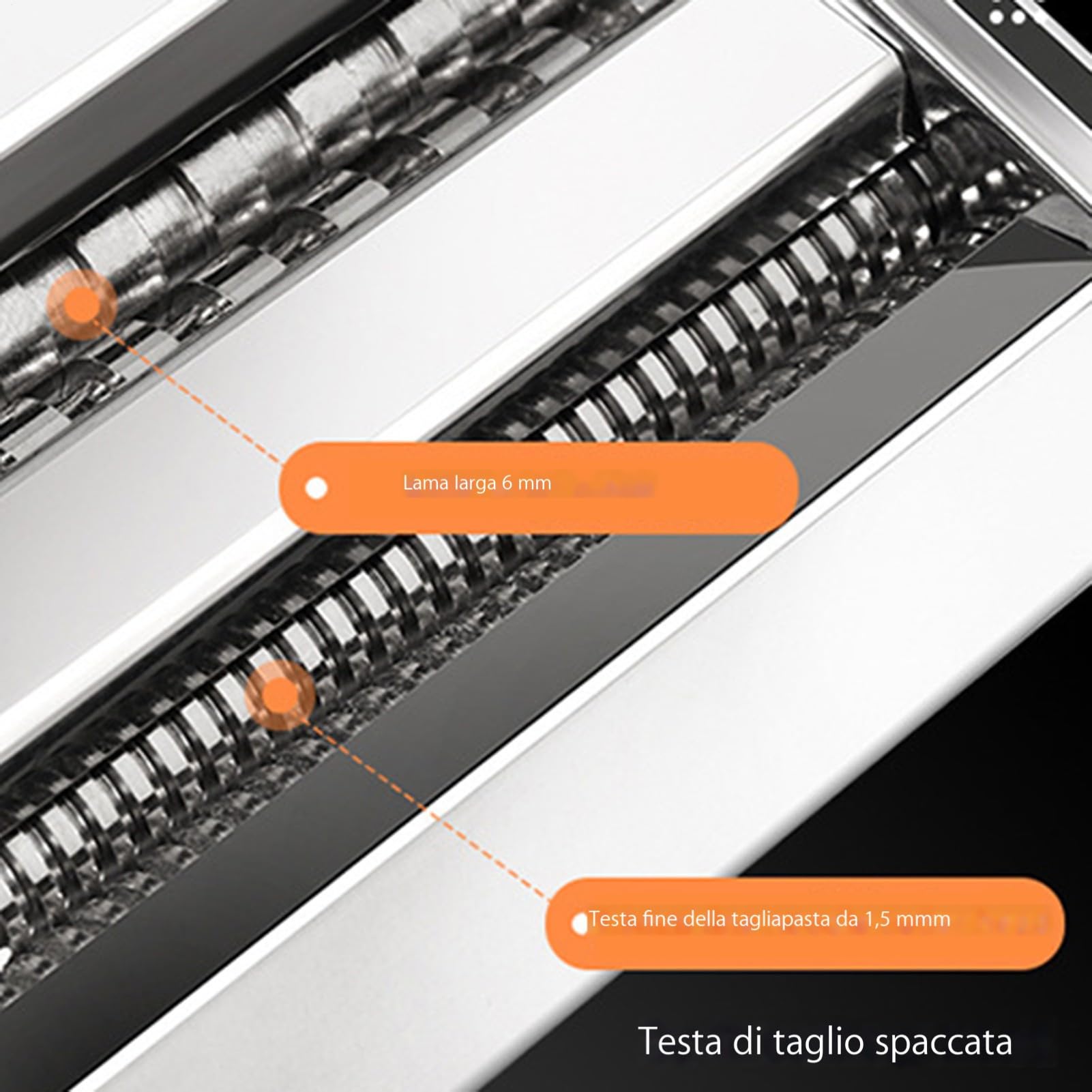 Máquina para hacer pasta - Acero inoxidable 18X18X13Cm 2,9kg | Prensa manual para extrusora de pasta para fideos | 9 Rodillo para espesor ajustable | Cocina doméstica Cocina Plata