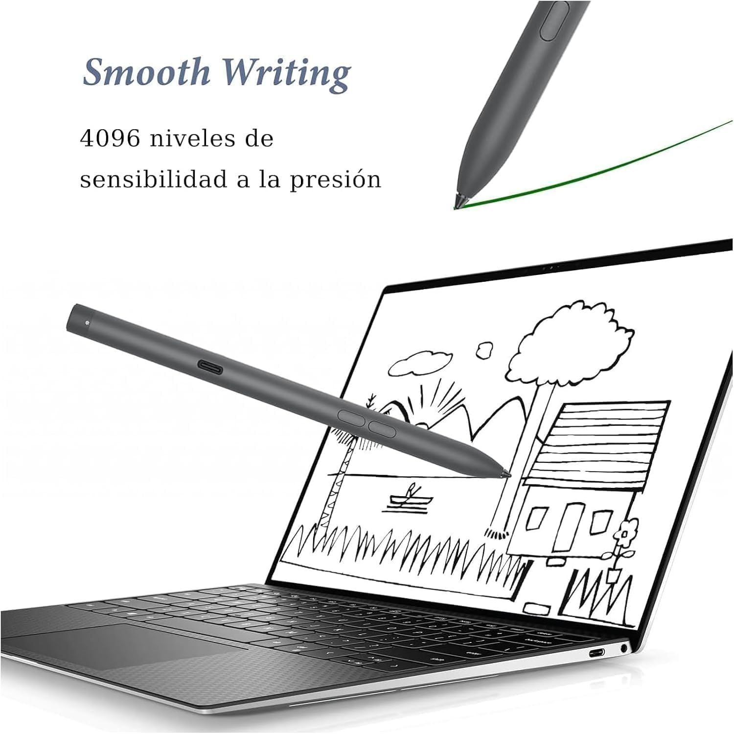 Penna Attiva Ricaricabile Premier PN7522W per DELL, Compatibile con Laptop 2 in 1 Inspiron 7420/7425/7430/7435/7620/7630 e Latitude 5300/5340/7210/7320/7410/9330