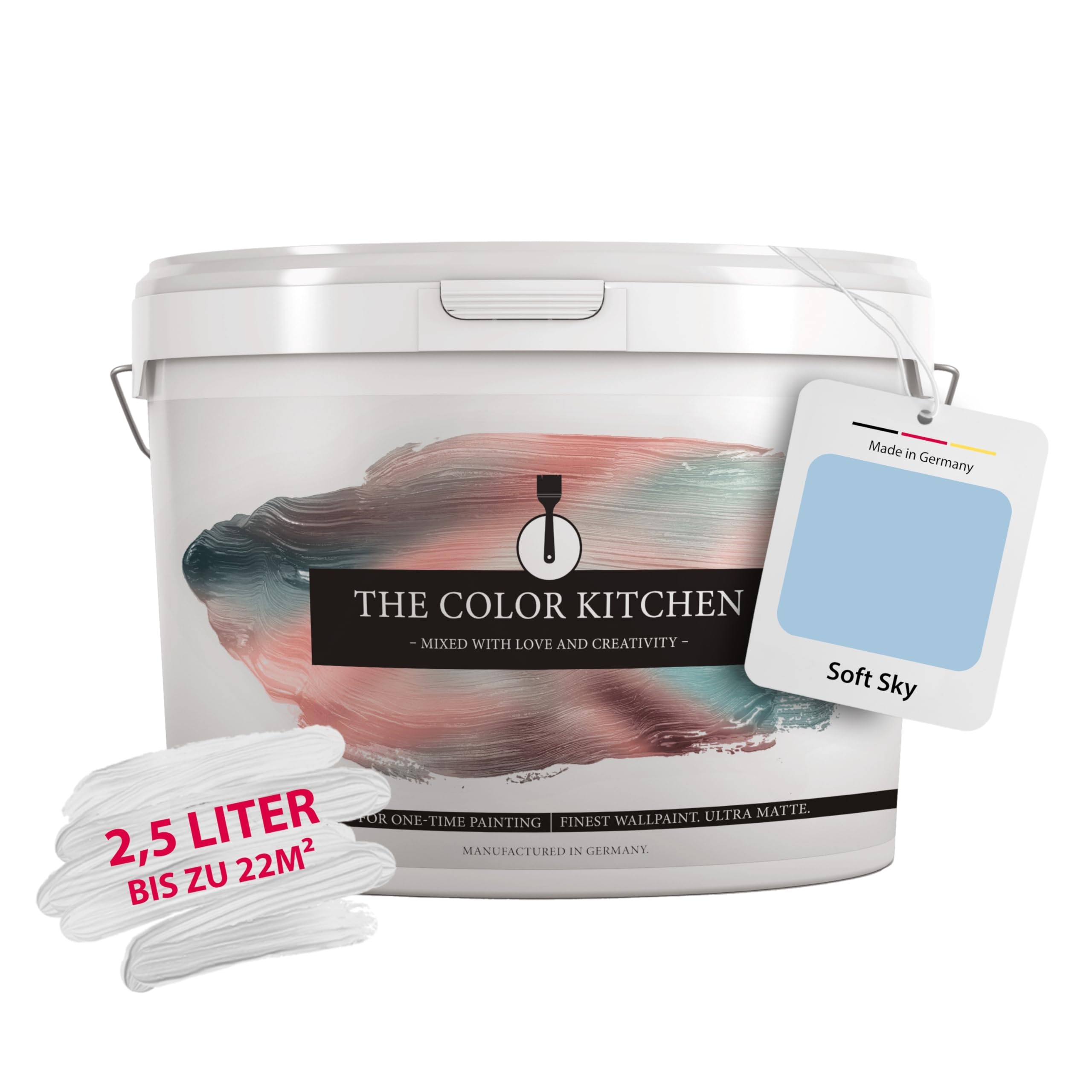 Livingwalls THE COLOR KITCHEN kräftige Wandfarbe – matte Innenfarbe Blau, 2,5 l (TCK3003:BLAU)