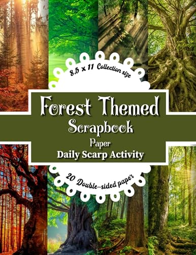 Forest Scrapbook Paper Nature Themed: Green Trees Double Sided Decorative Craft Paper for DIY Cards Making, Gift Wrapping, Scrapbooking Kit, Origami, ... and Crafts Projects Paper Size 8.5 "x 11"