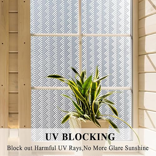 Miniatura 4 de Película de privacidad para ventana, película de vidrio estática, patrón de flecha, sin pegamento, extraíble, bloqueo UV, calcomanía para decoración