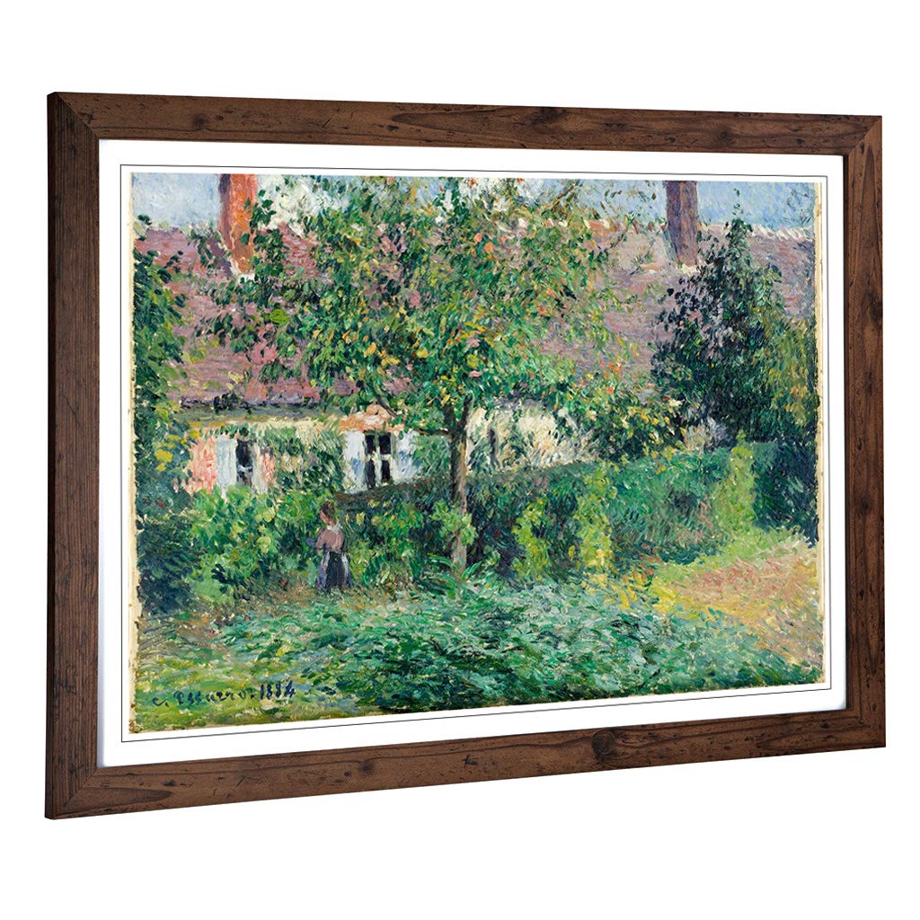 Big Box Art Framed Print of Camille Pissaro The Peasant House Design | Wall Art Picture | Home Decor for Kitchen, Living Room, Bedroom, Hallway, Walnut, A2 / 24.5x18 Inch / 62x45cm