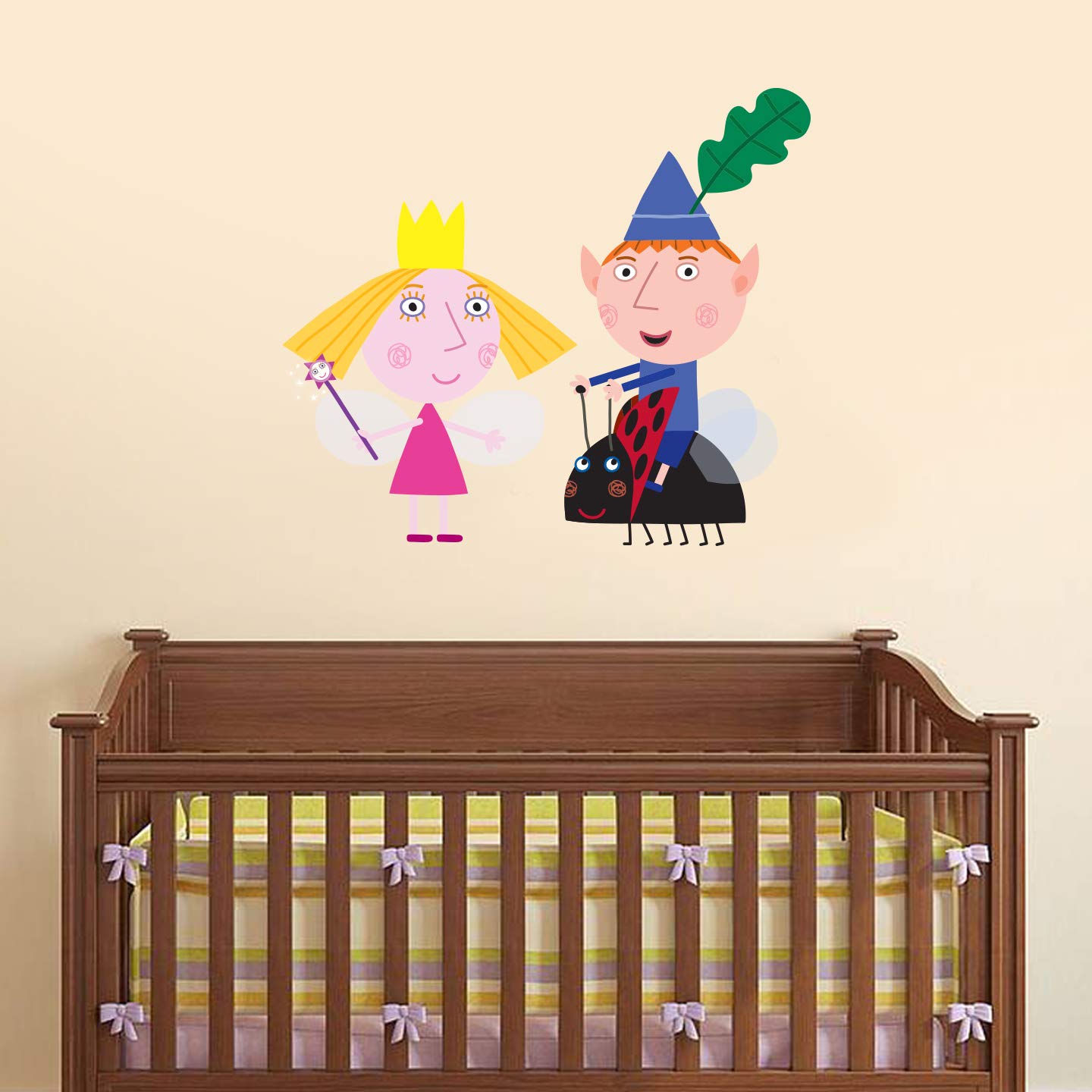 Beautiful Game Multicolor Ben & Holly's Little Kingdom Ben & Holly Wall Sticker Vinyl Decal Mural Children Bedroom Kids (60Cm Width X 55Cm Height)