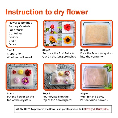 Miniatura 6 de Fonday Cristales de secado de flores de gel de sílice, cristales finos, indicando el color reutilizable (6 libras)