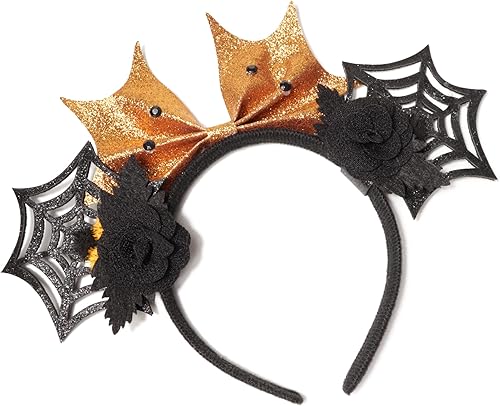 Needzo Diadema de oreja de ratón de Halloween, decoración de fiesta con purpurina, accesorios de disfraz para niñas y mujeres, talla única