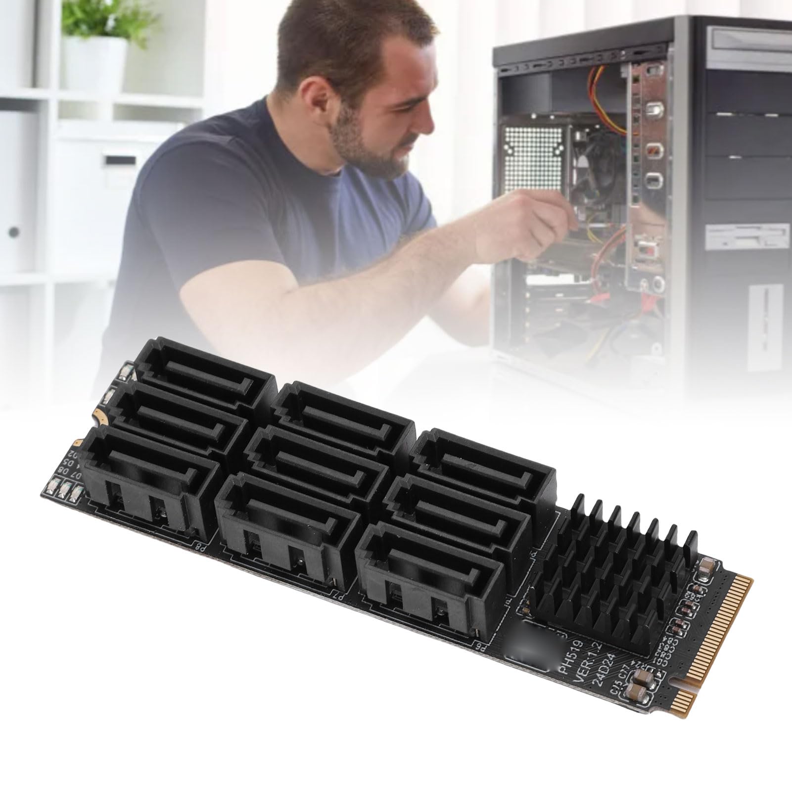 Alomejor M.2 na Serial ATA 3.0 Konwerter z 9 Portami