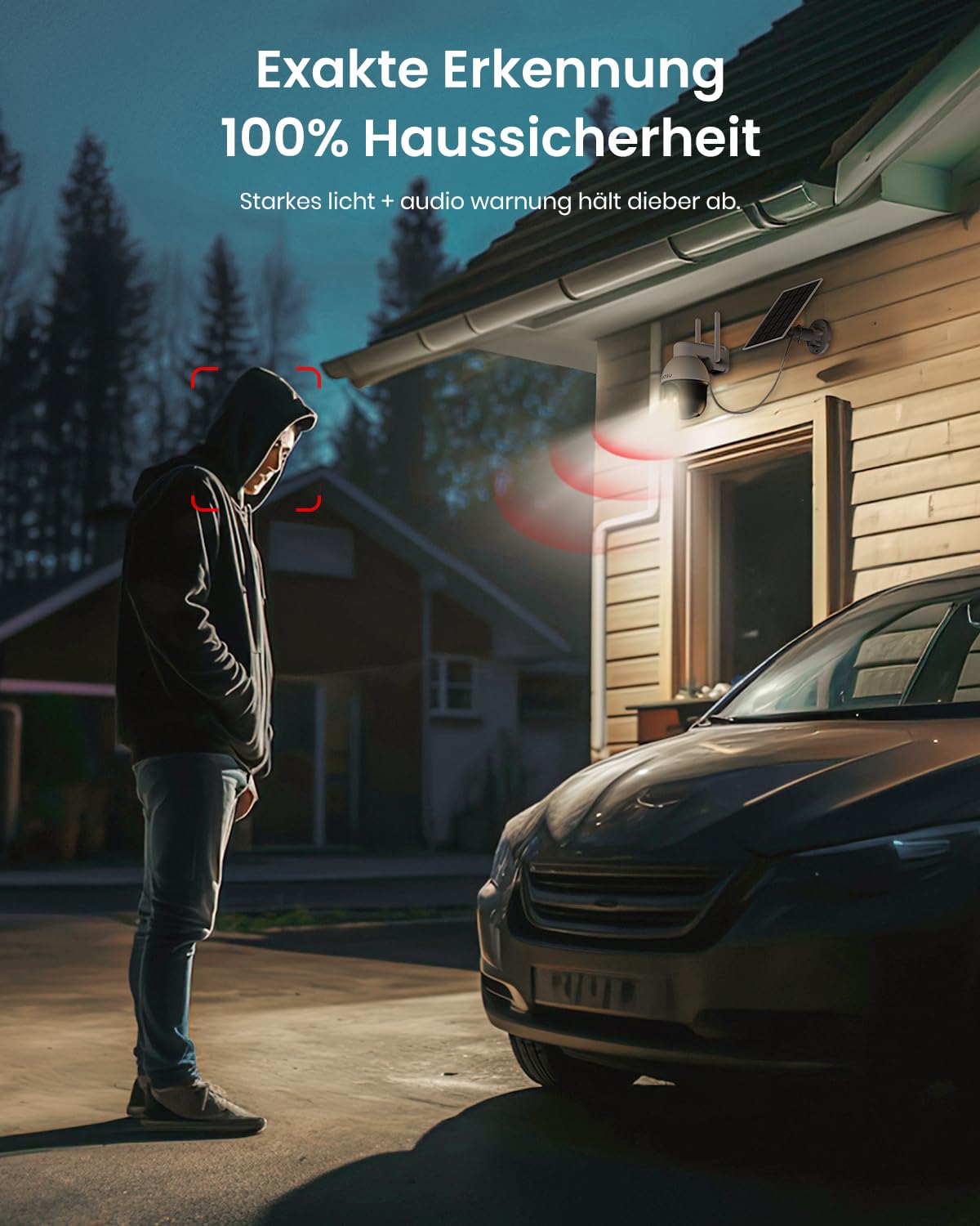aosu 2K Überwachungskamera Aussen Solar Akku, 3MP 360° PTZ & KI, PIR | 360° PTZ, Licht- und Tonalarm, 2-Wege-Audio, Automatischer Personenverfolgung, Nachtsicht, IP65, Automatische Verfolgung