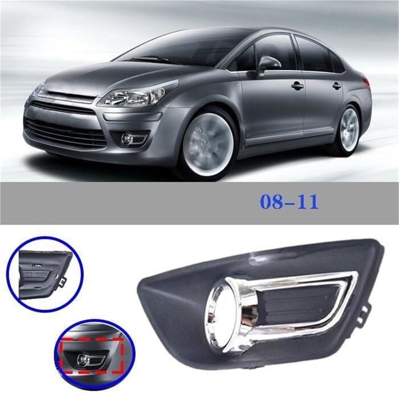 Fendinebbia automatici Per Citroen copertura fendinebbia anteriore cornice cofano fendinebbia paralume fendinebbia sinistro