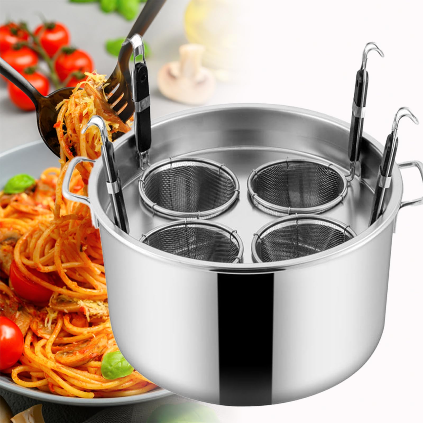 AYCDL Pasta Cooker Pasta Cooker Insert Set Commercial Pasta Cooker Set 3/4/5 Holes Pasta Makers Insert Cookware Set for Kitchen Restaurant Commercial Using,5Holes,4Holes,4holes