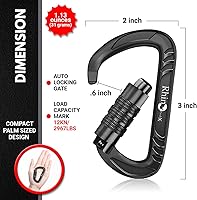 Vista 2 de 12kN (2697 lbs) Heavy Duty Carabiner Clips, for Securing Pets, Outdoor, Camping, Hiking, Hammock, Dog Leash Harness, Keychains