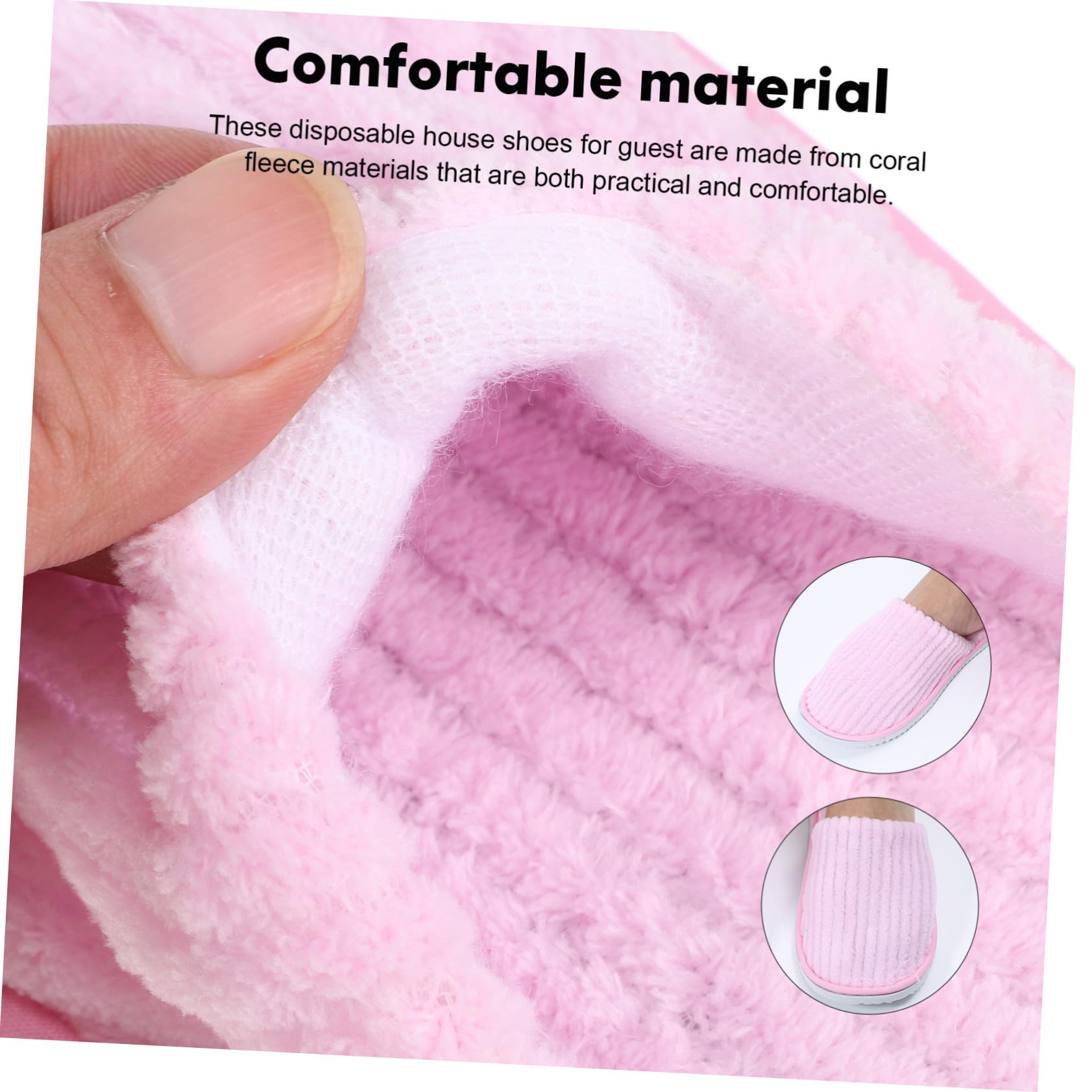 STOBAZA 12 Paar Rutschfeste aus Coral Fleece Einwegpantoffeln für Spa Gäste | Leicht, Einfach zu Packen, für Haus und Spa, 12 Paar, in Vier Farben Sortiert