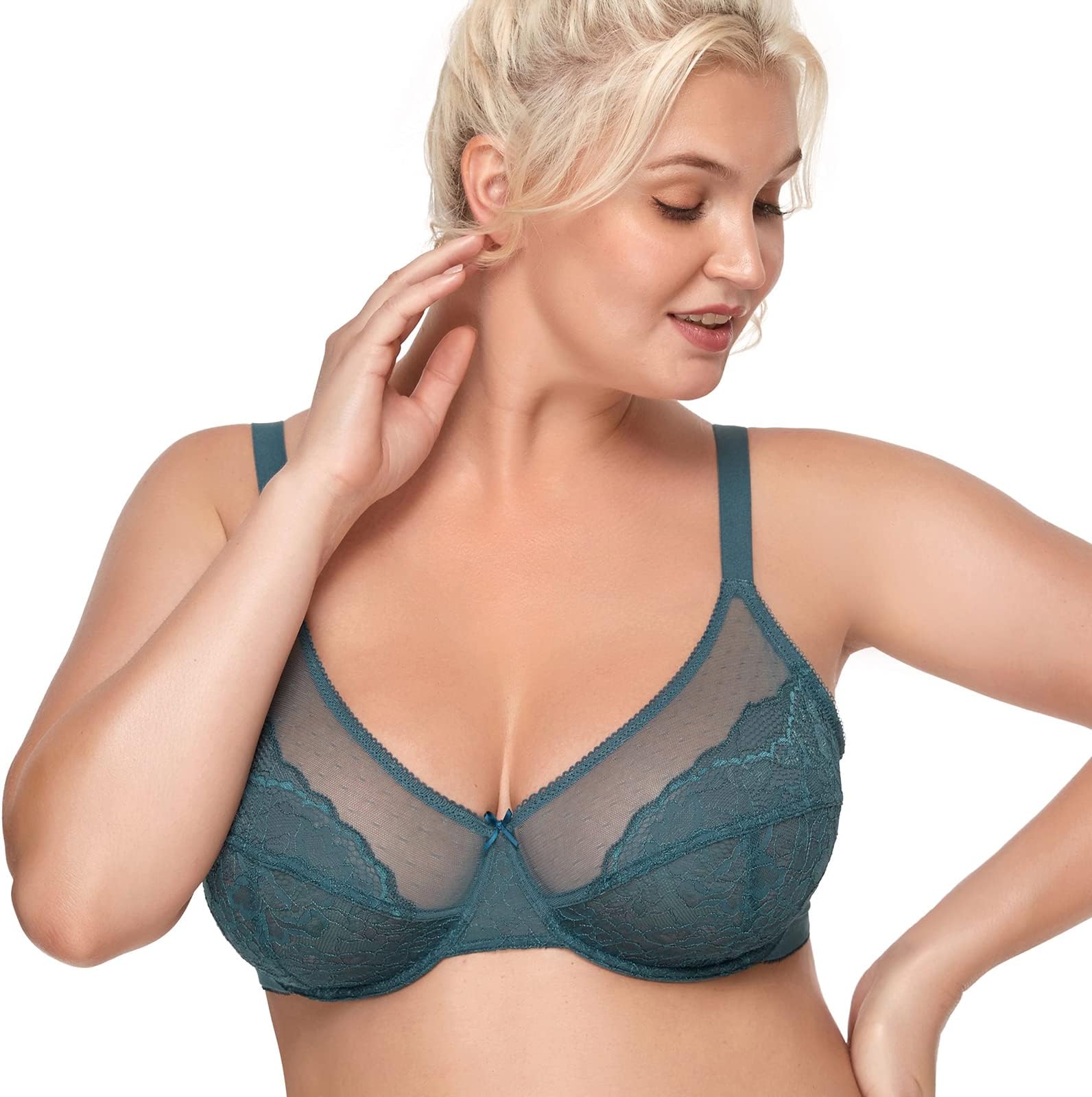 HSIA Minimizer Bras for Women Full Coverage Underwire Bras Plus Size Lifting Lace Bra for Heavy Breast