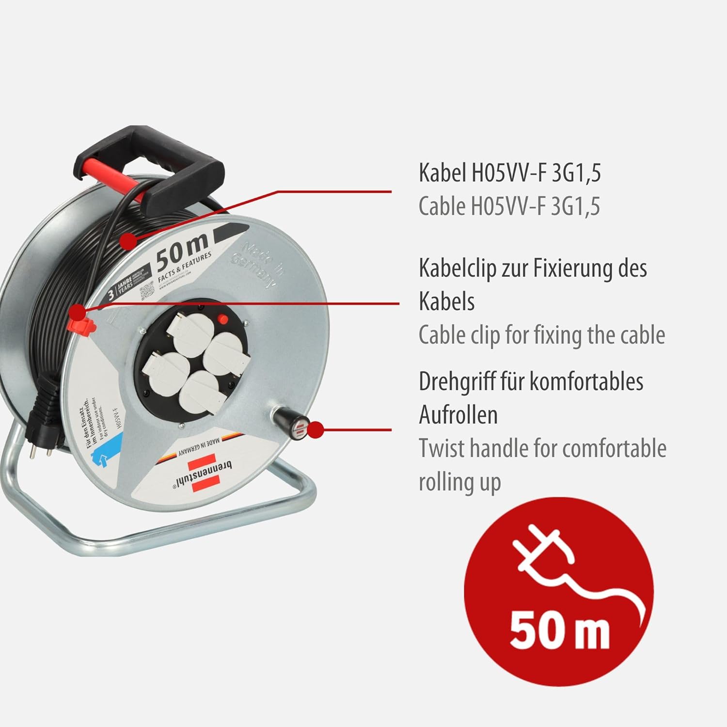 Brennenstuhl Garant S 4 1195056 Export Cable Drum 50 M Indoor 1195066