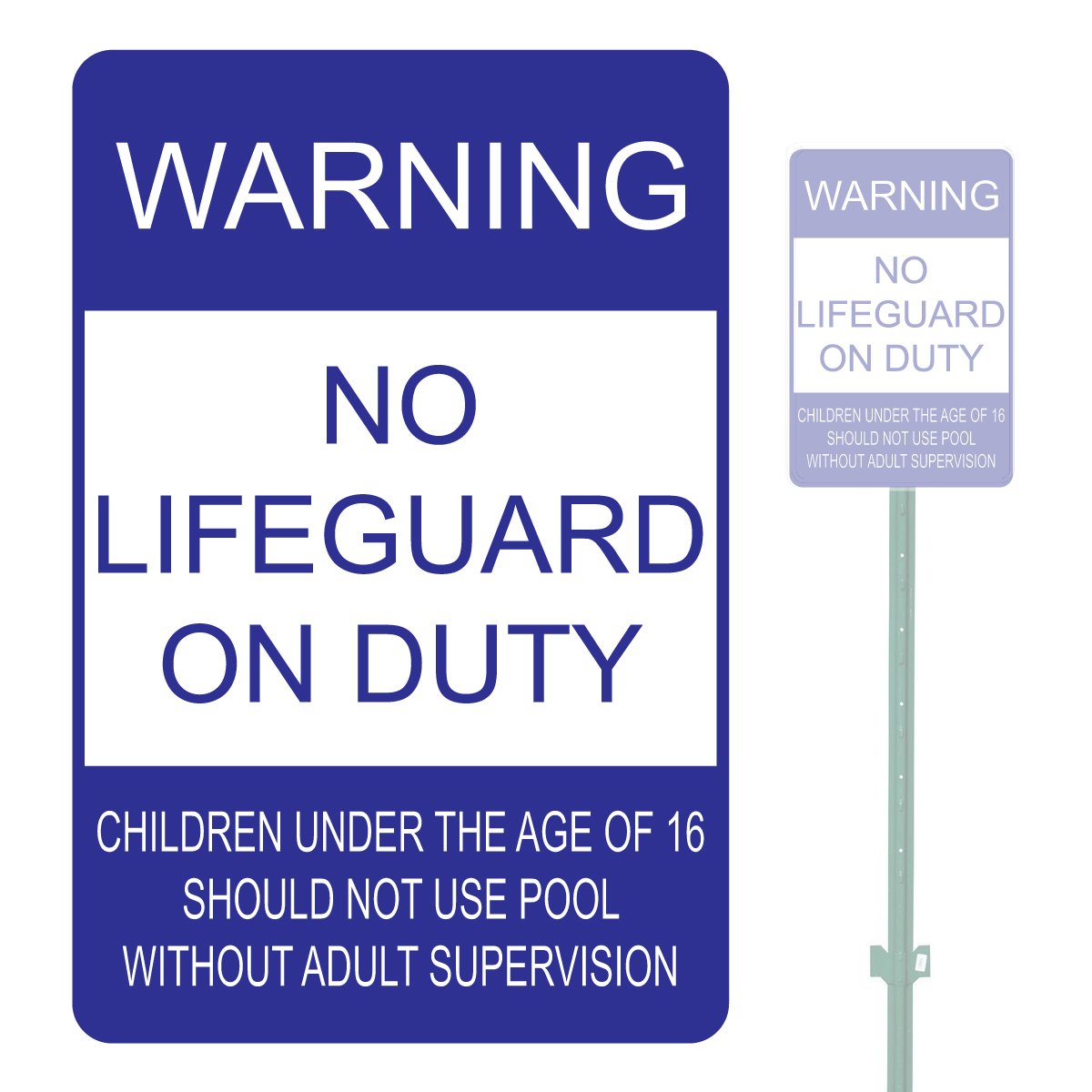 WAGSUO Pool-Schild 30,5x20,3cm - Aluminium Warnschild Für Kinder Aufsicht