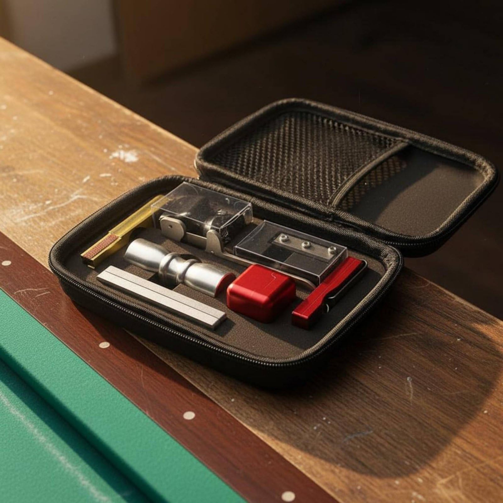 Wsymxuo 8 Piezas Kit de Punta de Taco Organizado en Estuche Set Cambio Punta Máquina Reparación Taco Billar