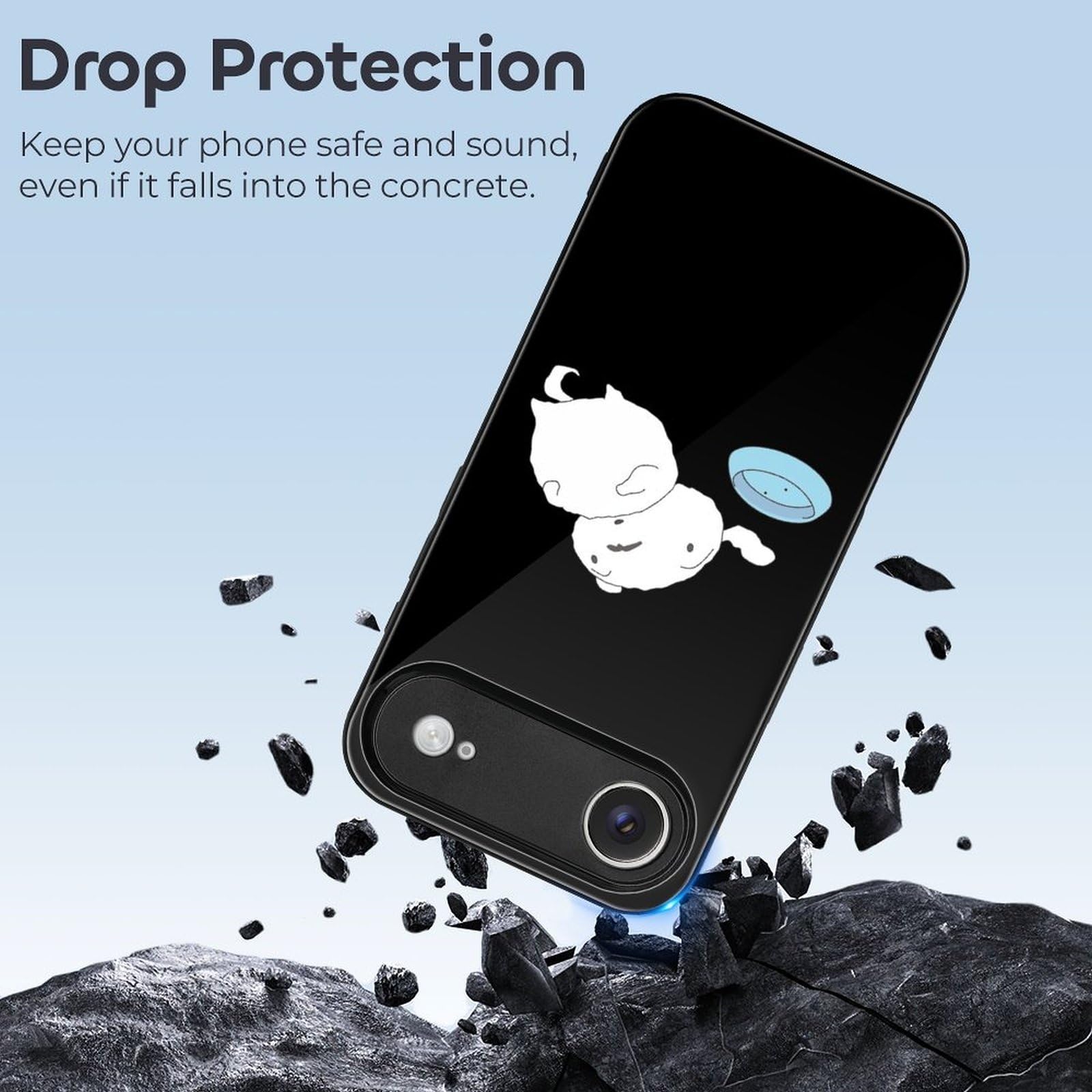 Custodia per iPhone 17 Air, custodia per smartphone, vetro temperato antiurto, guida gessata, shiro, iPhone 17 Air, elegante, leggera, anti-ingiallimento, facile da rimuovere, regalo